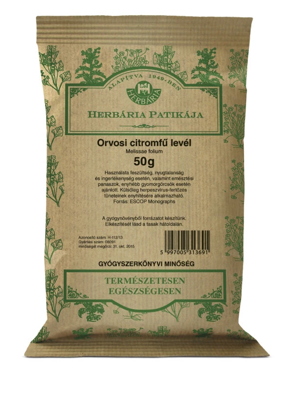 Herbária Patikája Orvosi citromfű levél tea, 0,05 kg