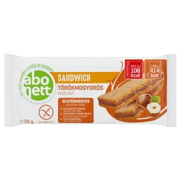 Abonett Abonett gluténmentes, törökmogyorós szendvics édesítőszerrel, hozzáadott cukor nélkül 26 g