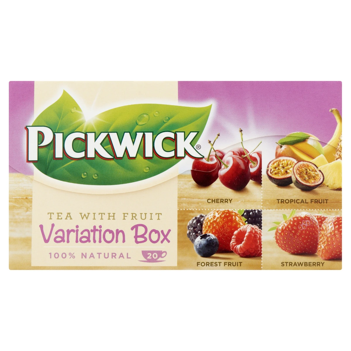 Pickwick Fruit Variations fekete tea 20 filteres eper, erdeigyümölcs, meggy, trópusi gyümölcs