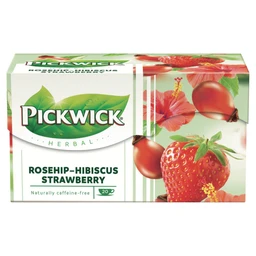 Pickwick Pickwick Herbal Goodness eperízű csipkebogyó tea hibiszkusszal, eperdarabokkal 20 filter 50 g