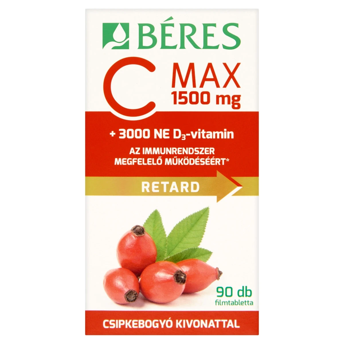 Béres C vitamin 1500 mg retard filmtabletta csipkebogyó kivonattal 90 db 179 g