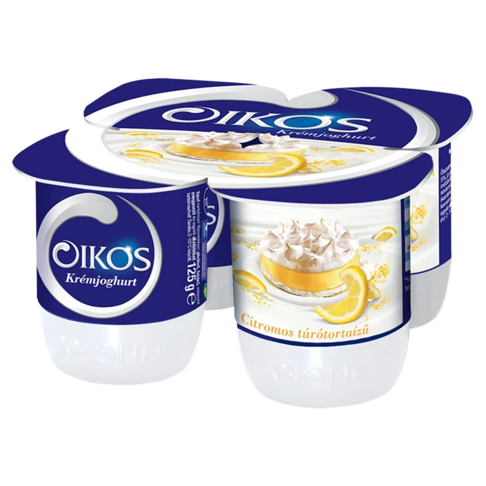 Danone Oikos Görög citromos túrótortaízű élőflórás krémjoghurt 4 x 125 g