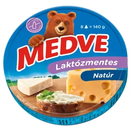 Medve Medve laktózmentes, kenhető, zsírdús, ömlesztett sajt 8 db 140g