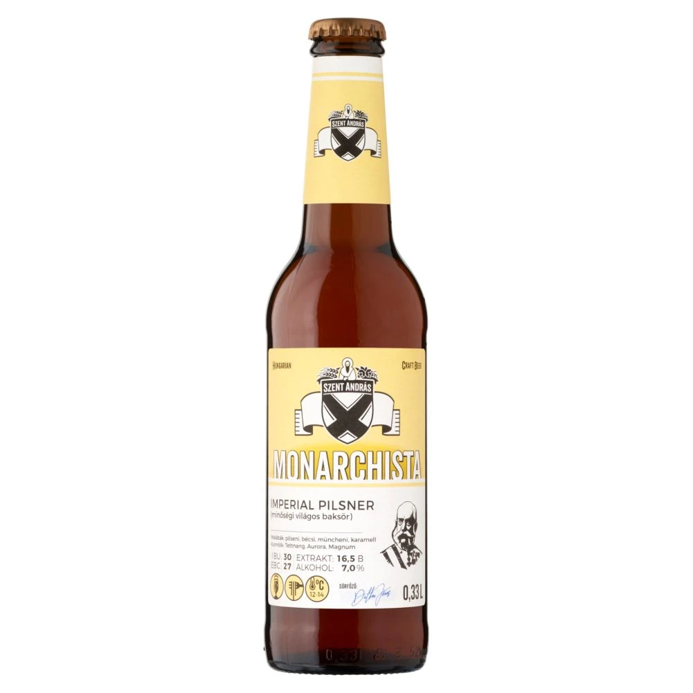 Szent András Monarchista Imperial Pilsner sör 7% 0,33 l