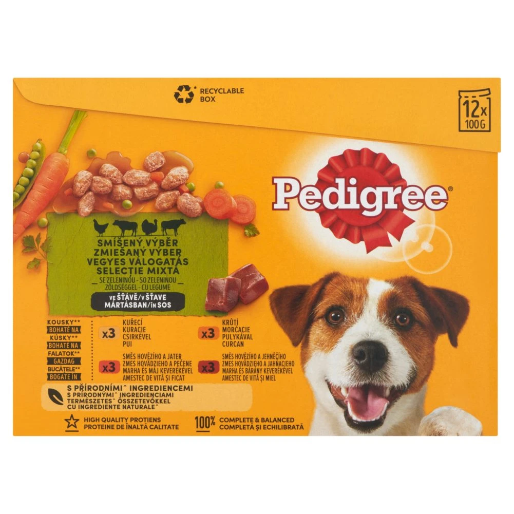 Pedigree nedves állateledel kutyák számára húsos zöldséges mix mártásban alutasak 12 x 100 g