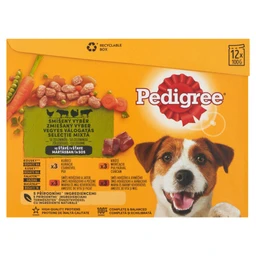 Pedigree Pedigree nedves állateledel kutyák számára húsos zöldséges mix mártásban alutasak 12 x 100 g