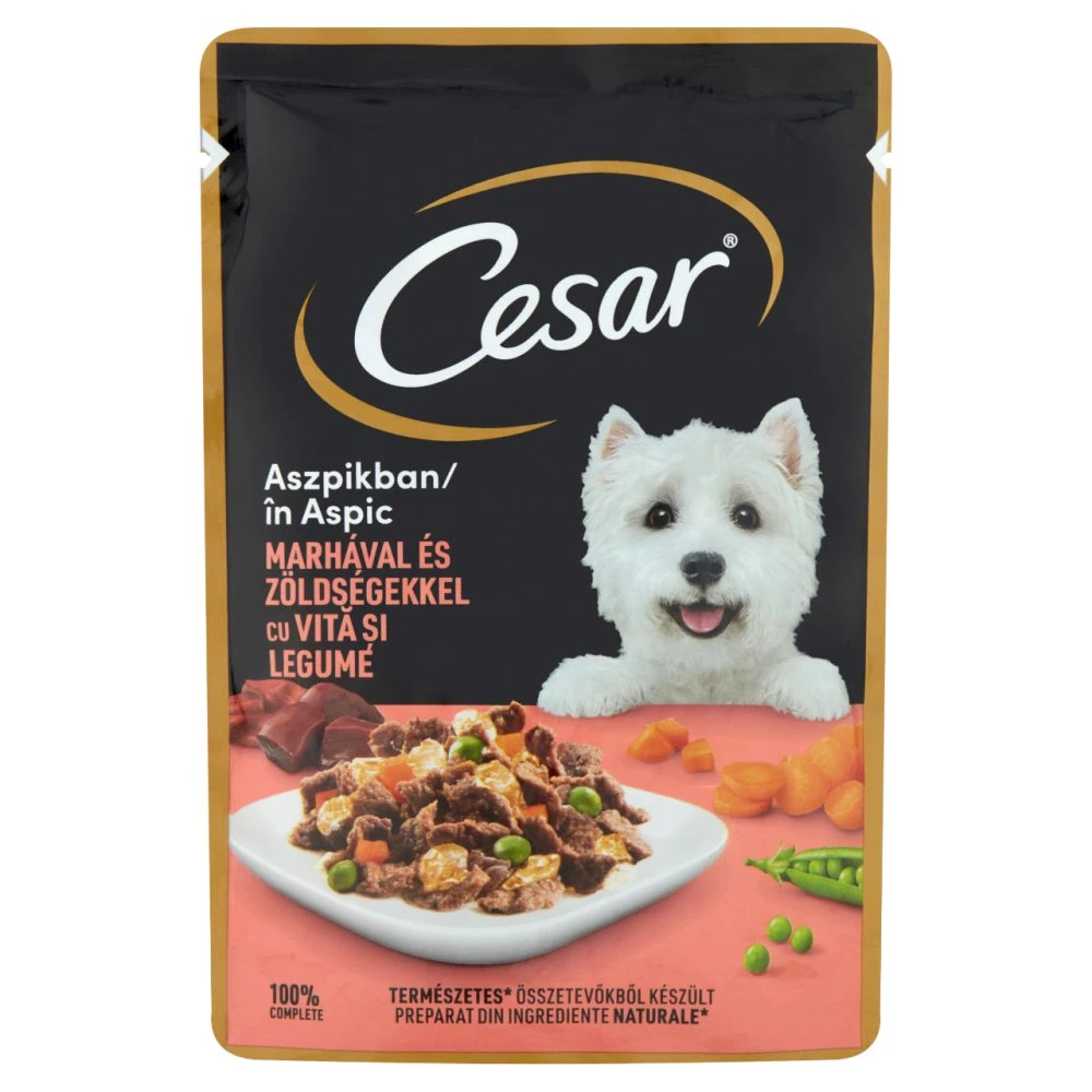 Cesar nedves állateledel kutyák számára marha sárgarépa aszpikban alutasak 100 g
