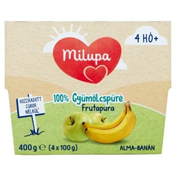 Milupa Milupa Frutapura alma-banán 100% gyümölcspüré 4 hó+ 4 x 100 g (400 g)