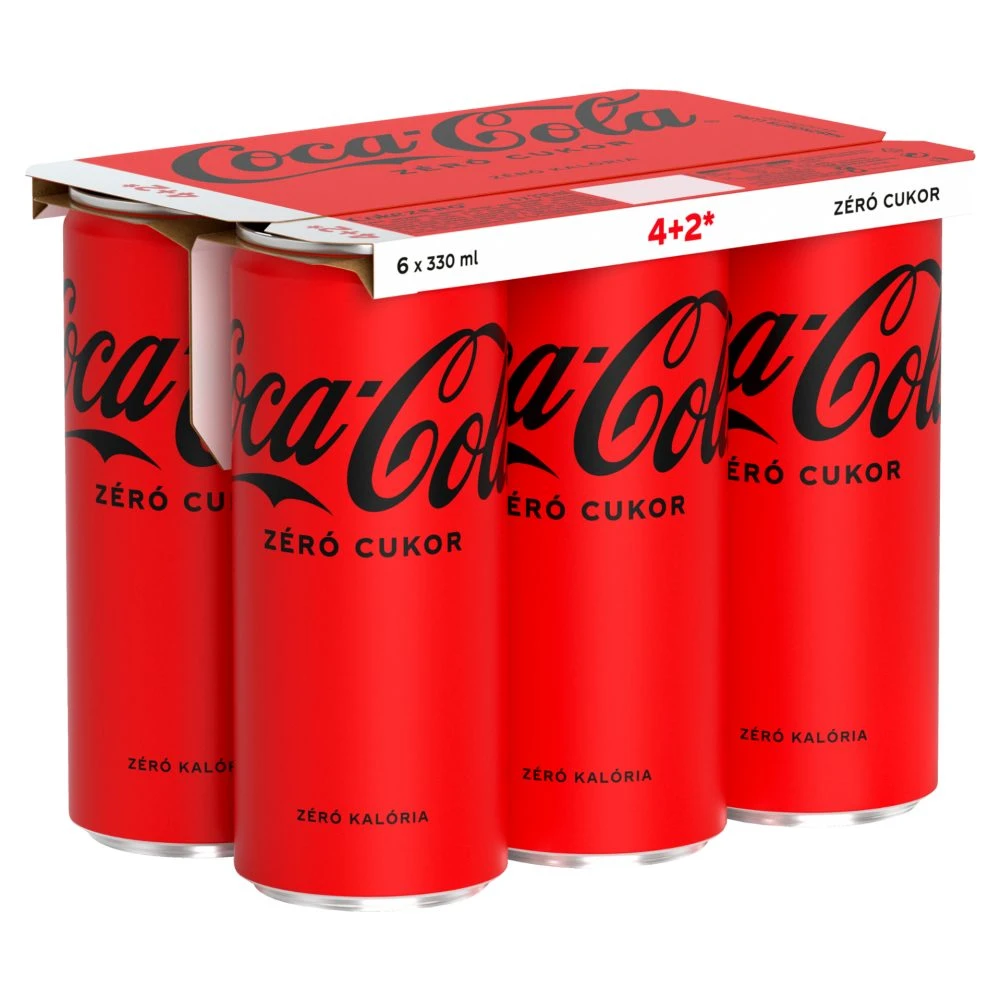 Coca Cola Zero colaízű energiamentes szénsavas üdítőital édesítőszerekkel 6 x 330 ml