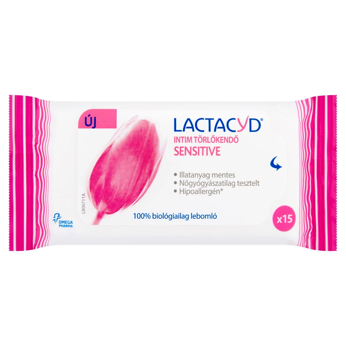 Lactacyd Sensitive intim törlőkendő 15 db