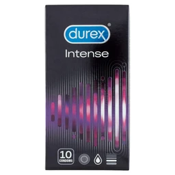 Durex Durex Óvszer Intense Orgasmic bordázott és pontozott óvszer stimuláló síkosítóval, 10 db