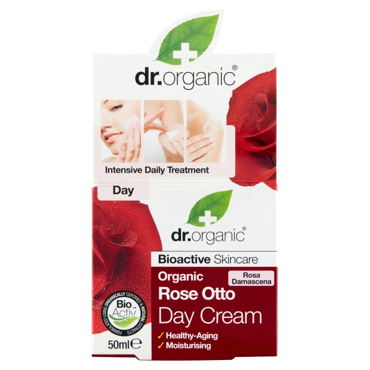Dr. Organic Bioactive Skincare nappali arckrém bioaktív damaszkuszi rózsaolajjal 50 ml