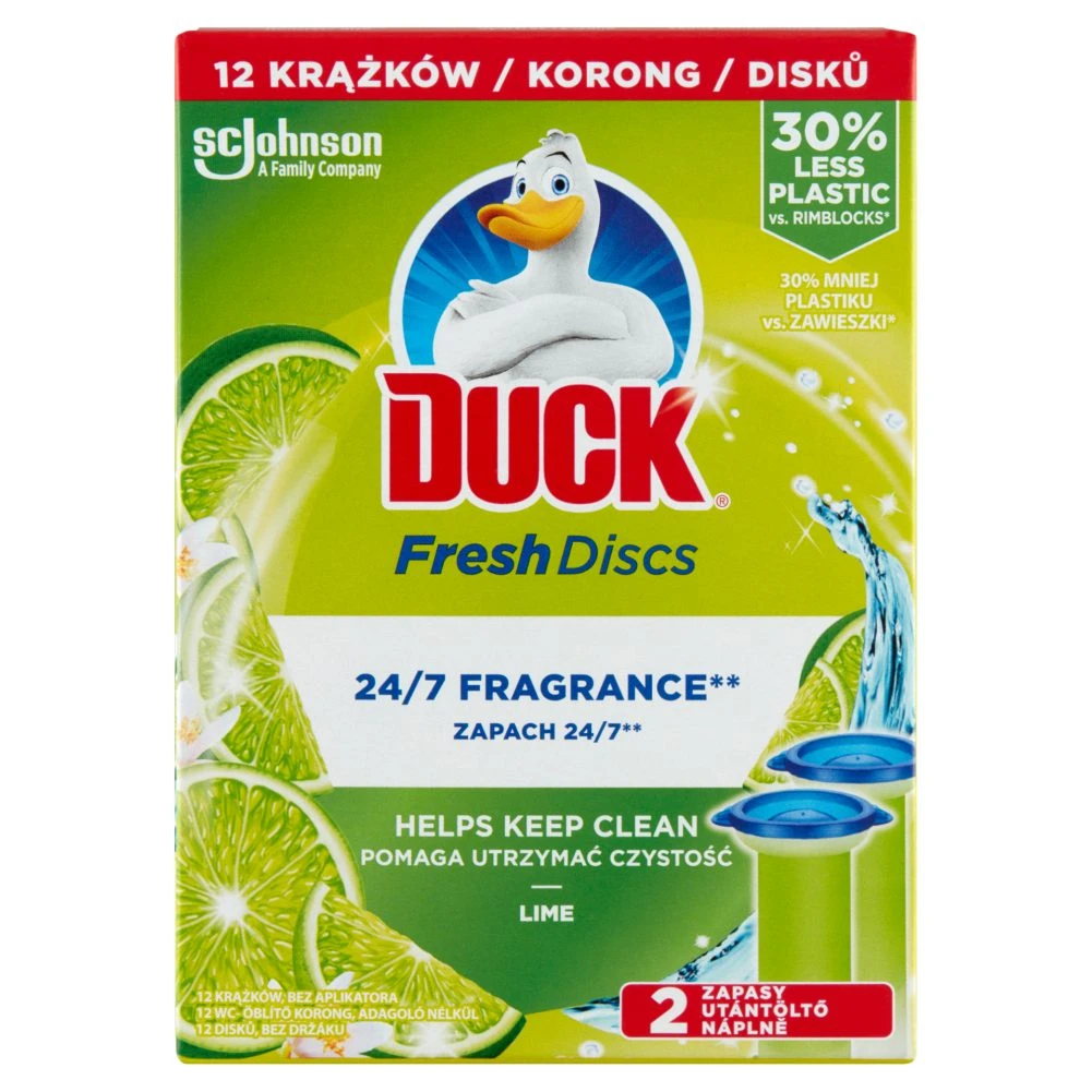 Duck Fresh Discs Lime WC öblítő korong utántöltő 2 x 36 ml
