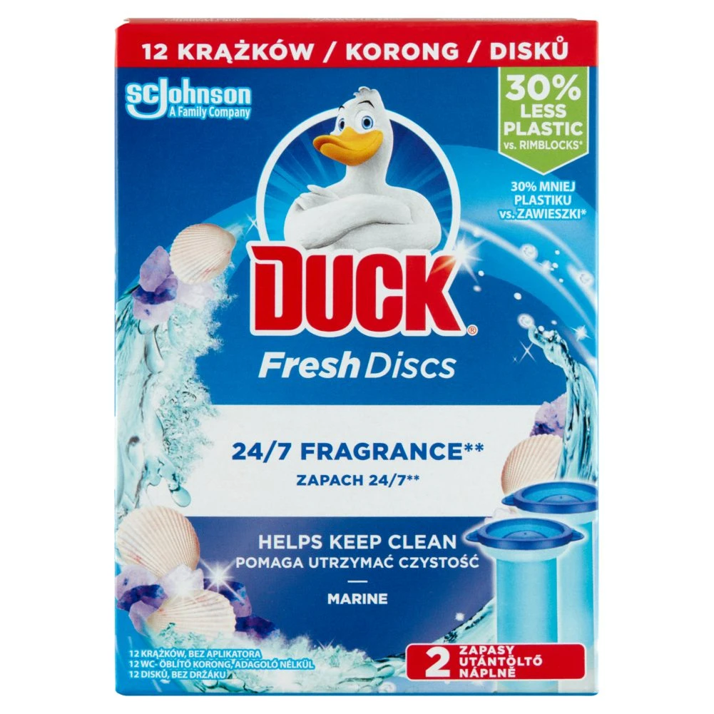 Duck Fresh Discs Wc öblítő Korong Duo Utántöltő Marine 2x36 Ml