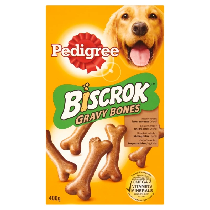 Pedigree Biscrok jutalomfalat kutyák számára ropogós kekszek ízletes bevonattal 400 g