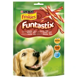 Friskies Friskies Funtastix bacon és sajt ízesítésű kiegészítő állateledel felnőtt kutyák számára 175 g