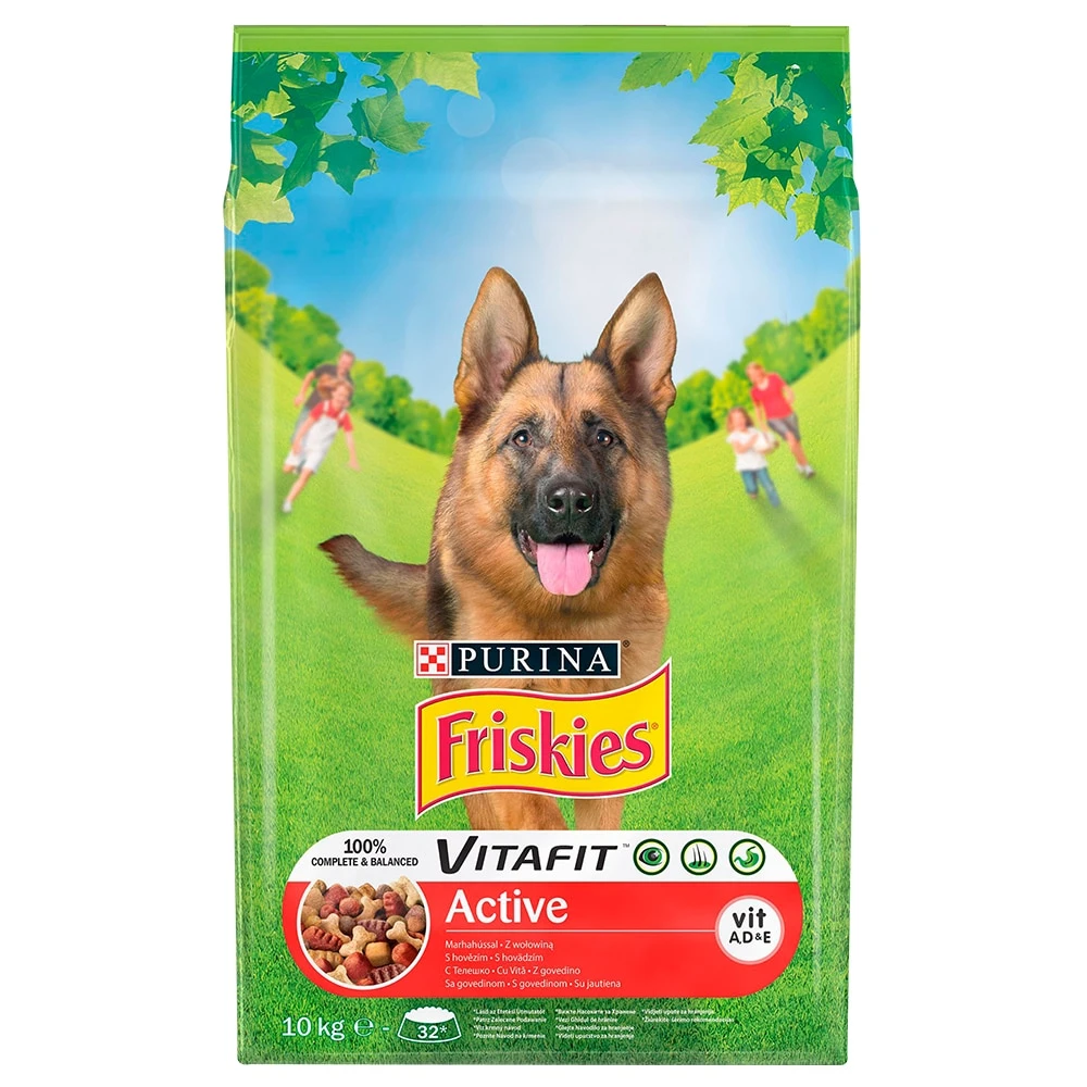 Friskies Vitafit Active teljes értékű állateledel felnőtt kutyák számára marhával 10 kg