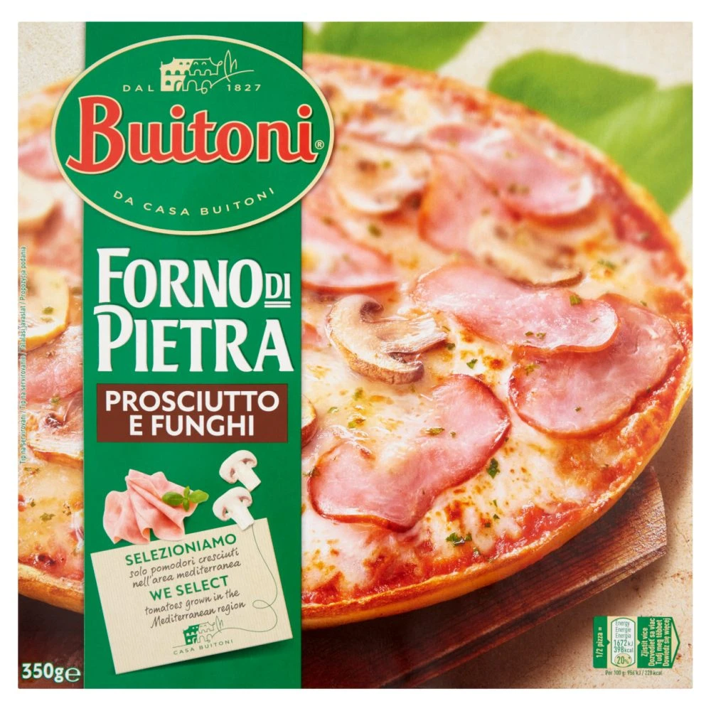 Buitoni Forno di Pietra gyorsfagyasztott sonkás gombás pizza 350 g