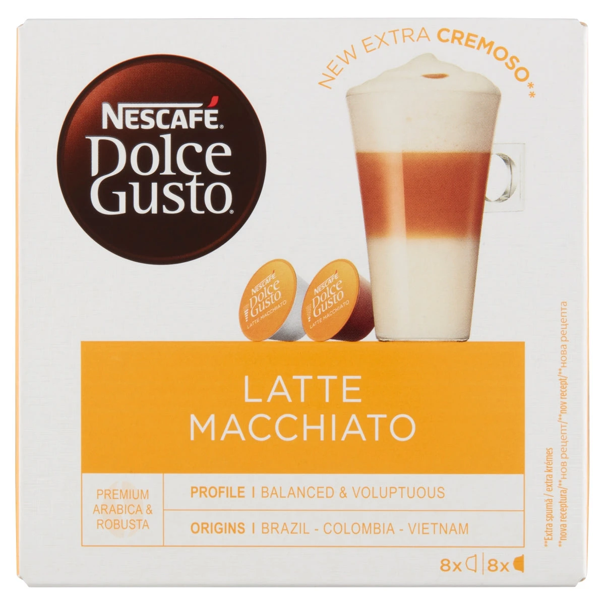 NESCAFÉ Dolce Gusto Latte Macchiato tej és kávékapszula 16 db/8 csésze 183,2 g