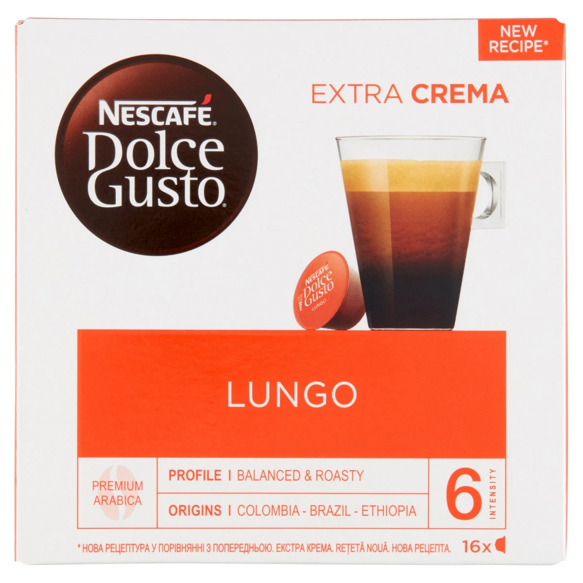 NESCAFÉ Dolce Gusto Lungo őrölt pörkölt kávé 16 x 6,5 g (104 g)
