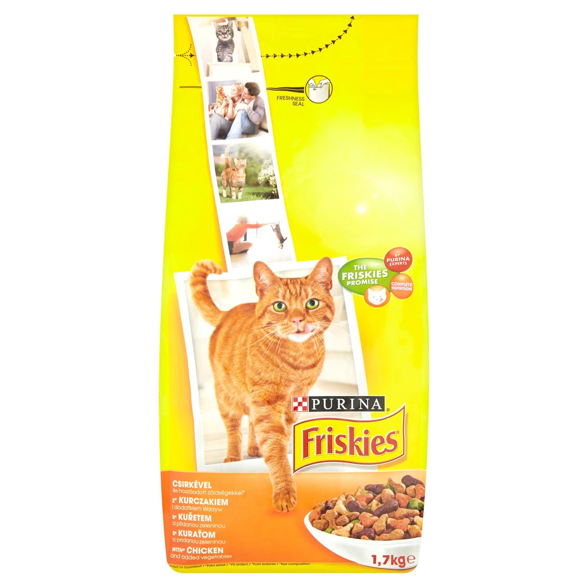 Friskies teljes értékű állateledel felnőtt macskák számára csirkével és zöldségekkel 1,7 kg