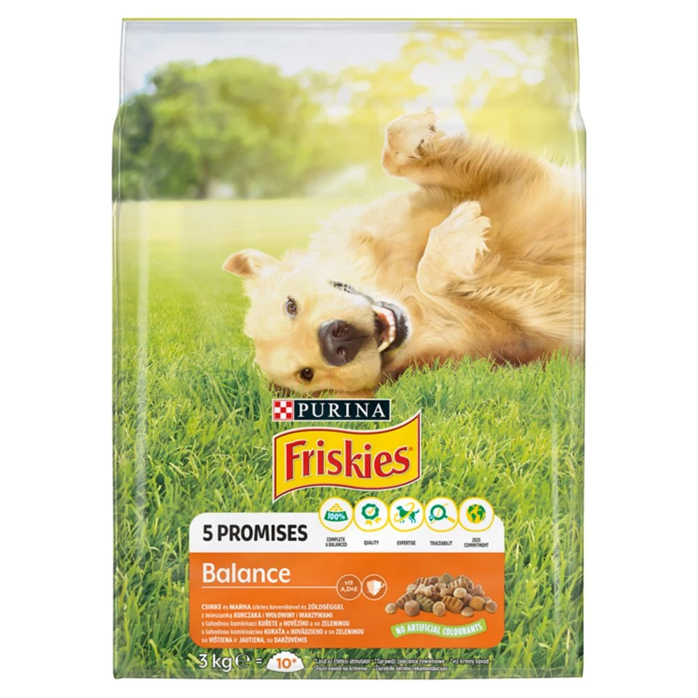 Friskies Vitafit Balance teljes értékű eledel felnőtt kutyák számára csirkével és zöldségekkel 3 kg