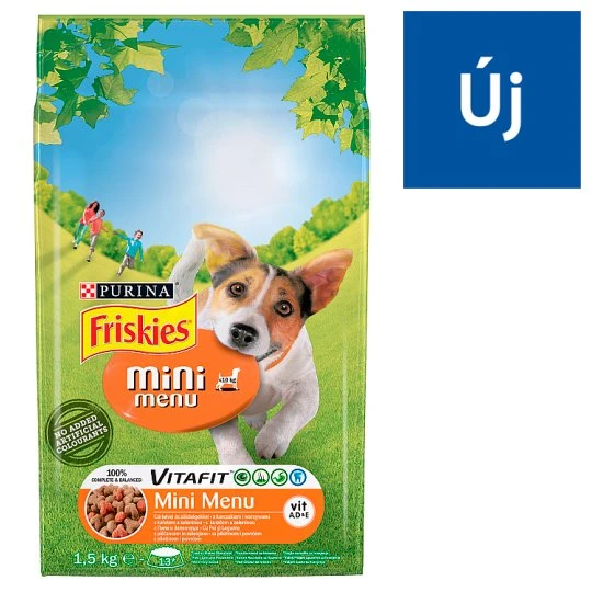 Friskies Vitafit Mini Menü teljes értékű eledel kistestű kutyáknak csirkével és zöldségekkel 1,5 kg