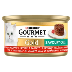 Gourmet Gold Gourmet Gold teljes értékű állateledel felnőtt macskák számára marhahússal és paradicsommal 85 g