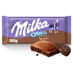 Milka Milka Oreo Choco alpesi tejcsokoládé kakaós krémtöltelékkel és kakaós kekszdarabokkal 100 g