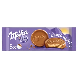 Milka Milka Choco Wafer kakaós krémmel töltött ostya alpesi tejcsokoládéval mártva 5 db 150 g