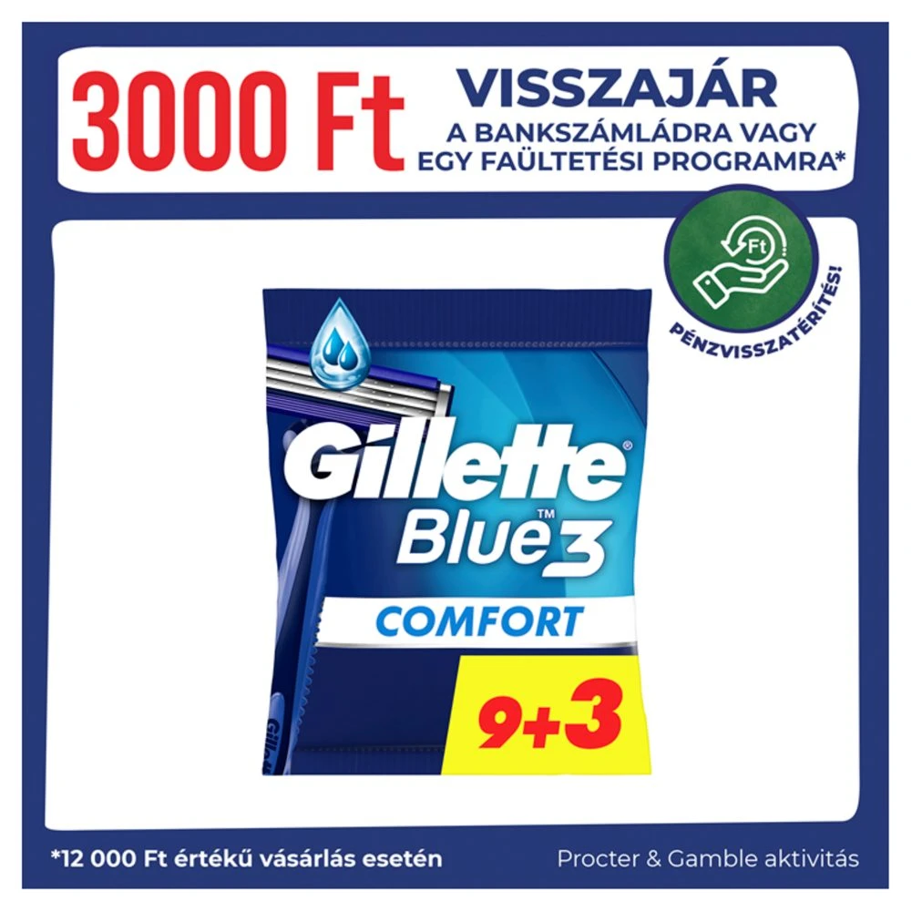 Gillette Blue3 eldobható borotvák krémezőcsíkkal 12 db