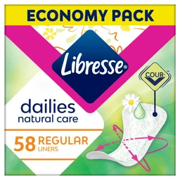 Libresse Libresse Natural Care Normal tisztasági betét aloe vera és kamilla kivonattal 58 db