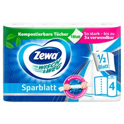 ZEWA Papírtörlő Wisch & Weg Sparblatt 4x74 lap 2 rétegű, 296 db