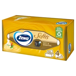 ZEWA Papír zsebkendő box Softis Soft&Sensitive, 4 rétegű, 80 db