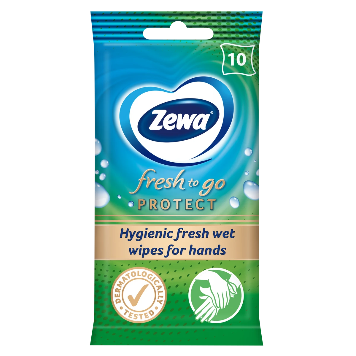 Zewa Fresh To Go Protect nedves kéztisztító kendő 10 db