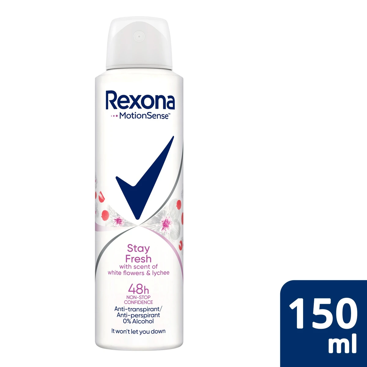Rexona Deo spray, Stay Fresh White Flower & Lychee, 150 ml