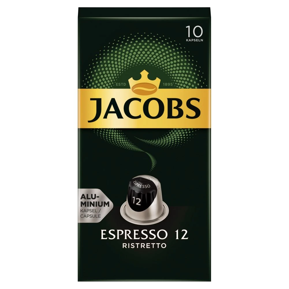 Jacobs Espresso 12 Ristretto őrölt pörkölt kávé kapszulában 10 db 52 g
