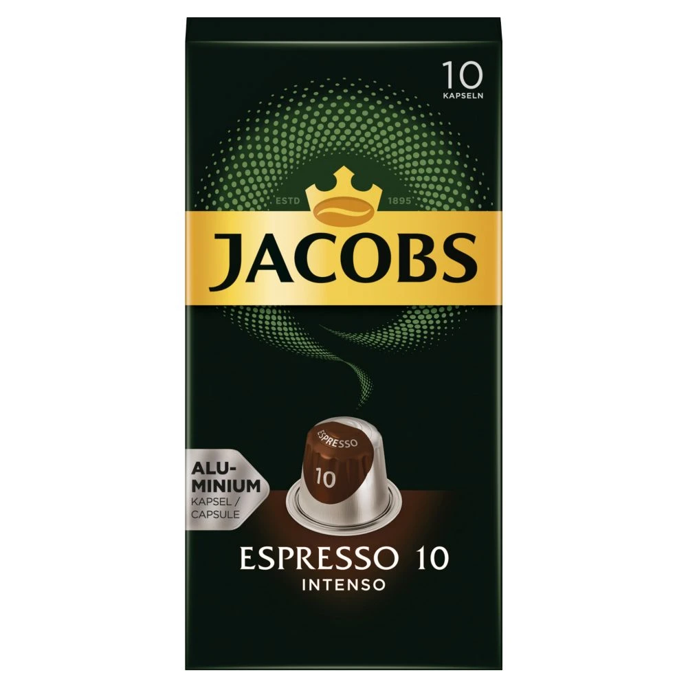 Jacobs Espresso 10 Intenso őrölt pörkölt kávé kapszulában 10 db 52g