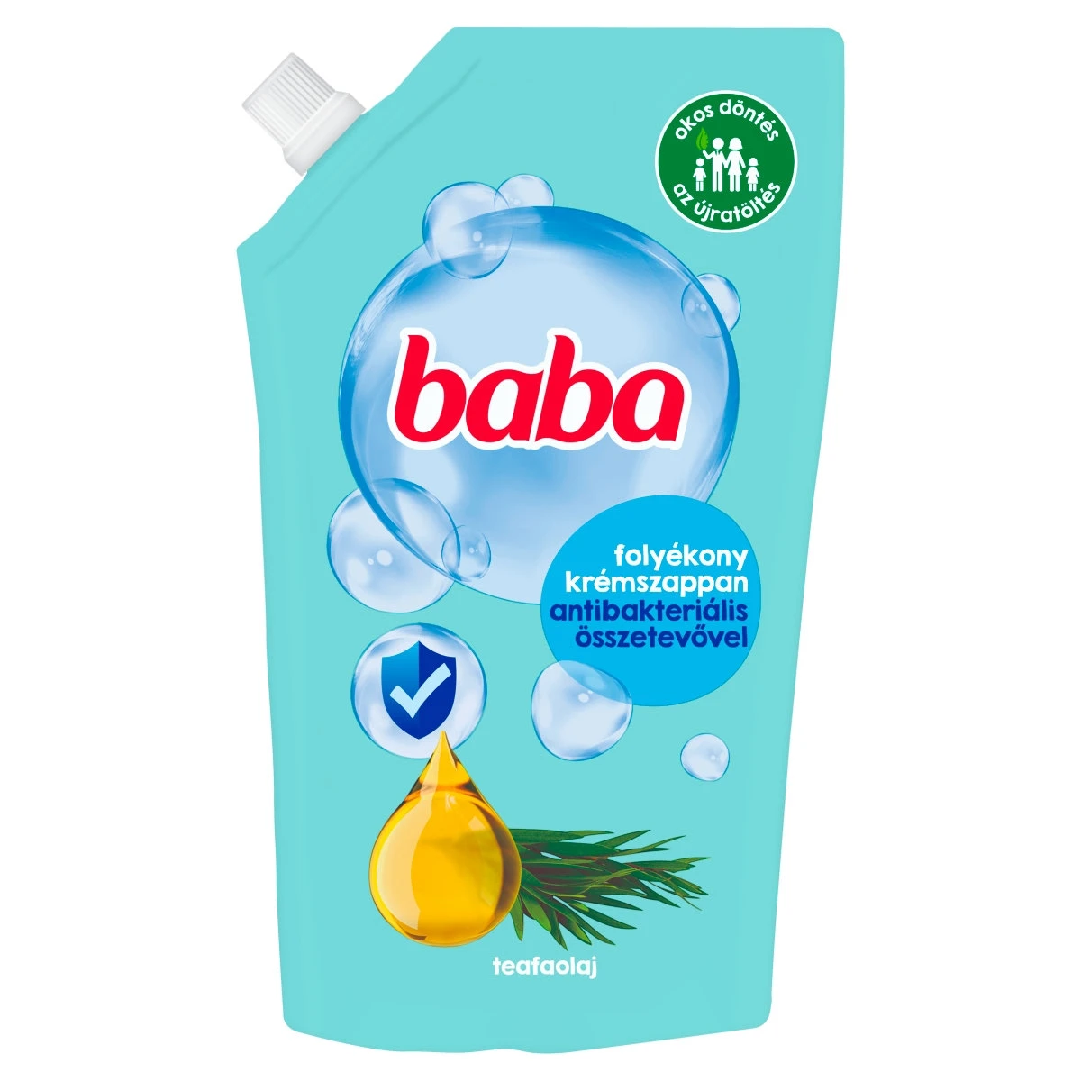 Baba Folyékony szappan utántöltő antibakteriális hatású, teafaolajjal, 500 ml
