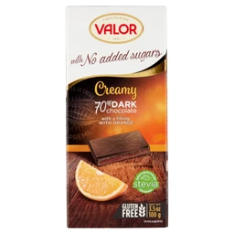 Valor Valor hozzáadott cukor nélküli étcsokoládé narancs ízesítésű töltelékkel és édesítőszerrel 100 g
