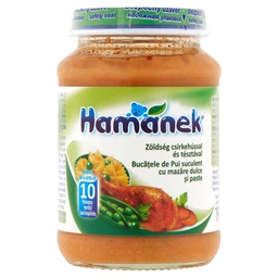 Hamánek Hamánek zöldség csirkehússal és tésztával bébiétel 10 hónapos kortól 190 g