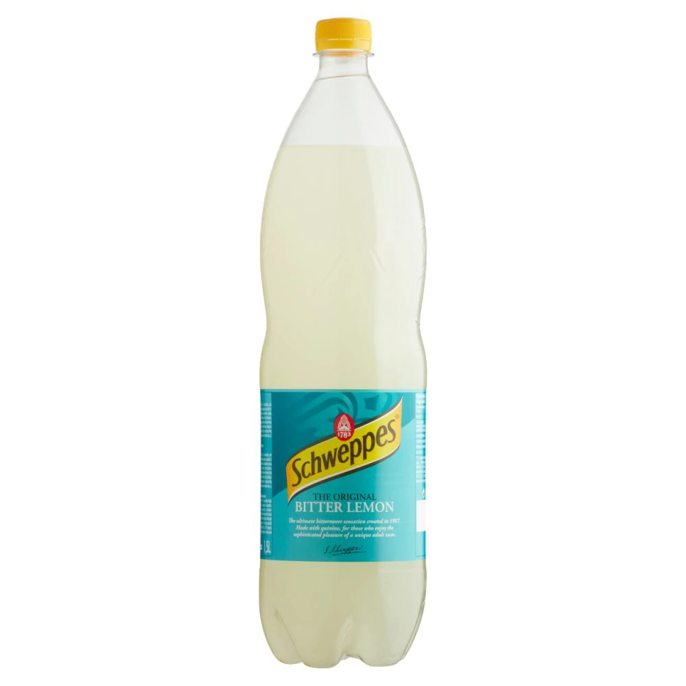 Schweppes Bitter Lemon csökkentett energiatartalmú citrom szénsavas üdítőital 1,5 l