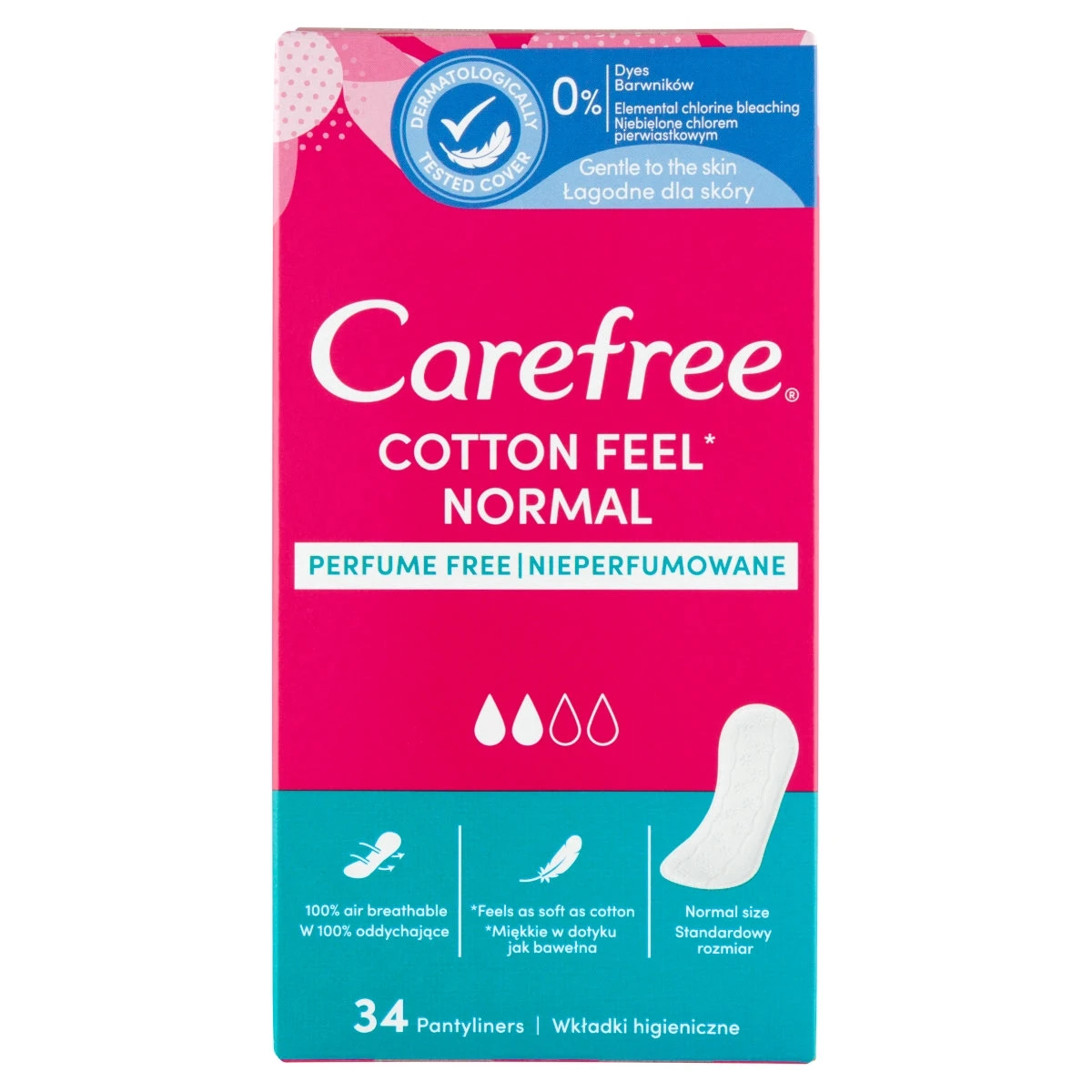 Carefree Cotton Feel tisztasági betét friss illattal 34 db