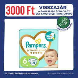 Pampers Pampers Premium Care Pelenka, 6 x Méret, 38 db, 13kg+