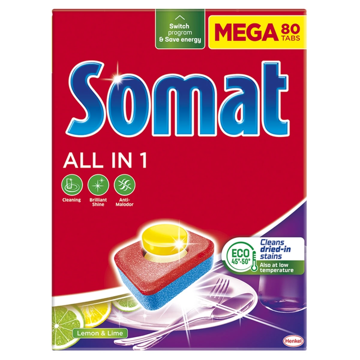 Somat All in 1 Lemon&Lime mosogatógép tabletta 80 db