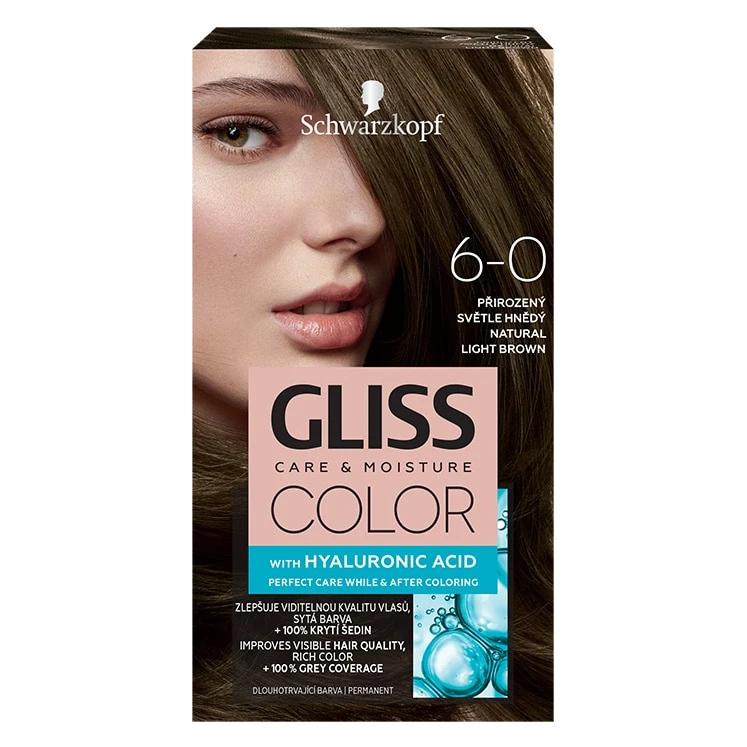 Schwarzkopf Gliss Color tartós hajfesték 6 0 Természetes világosbarna