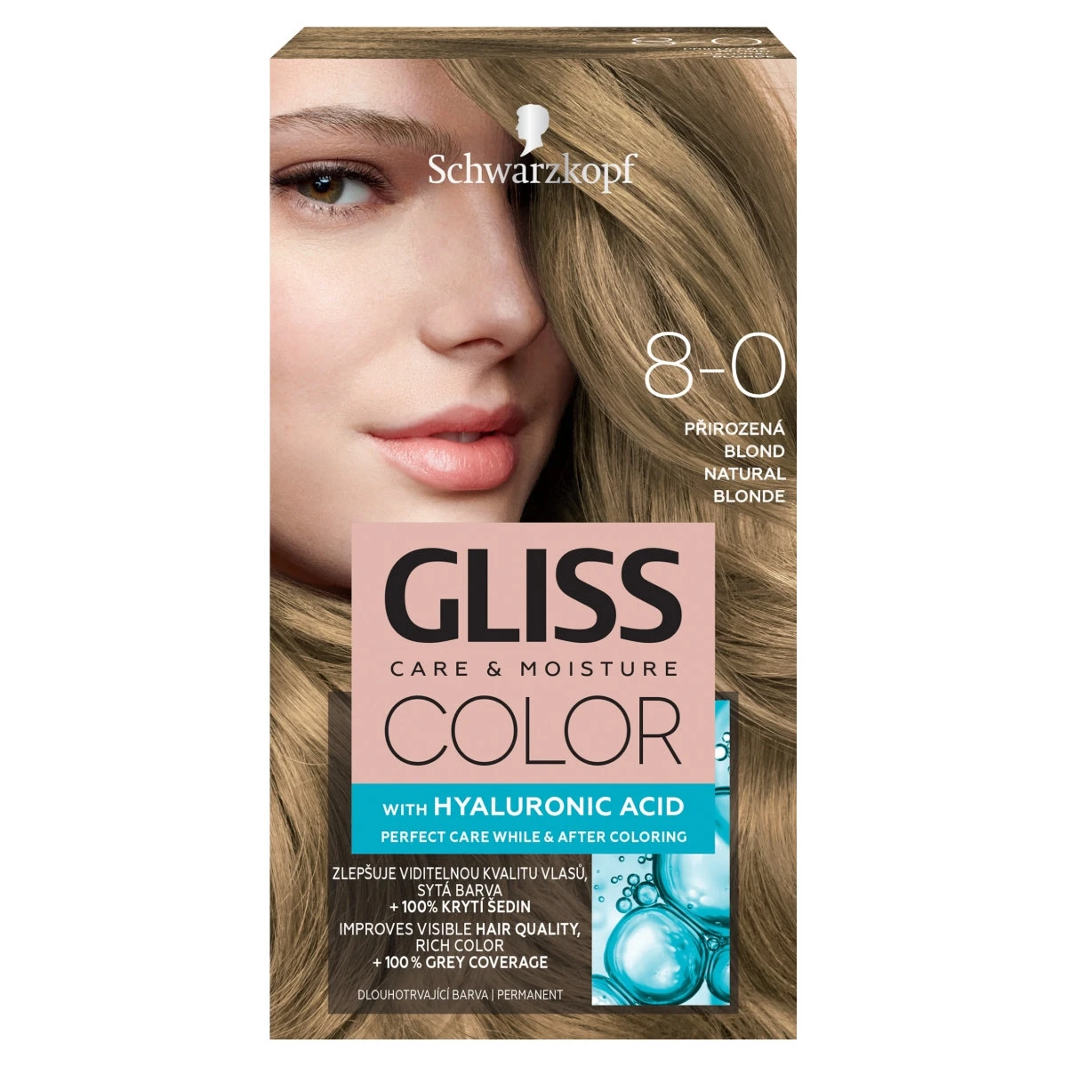 Schwarzkopf Gliss Color tartós hajfesték 8 0 Természetes szőke