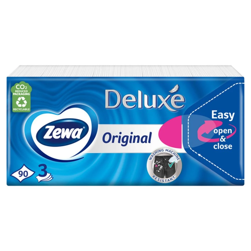 Zewa Deluxe illatmentes papír zsebkendő 3 rétegű 90 db
