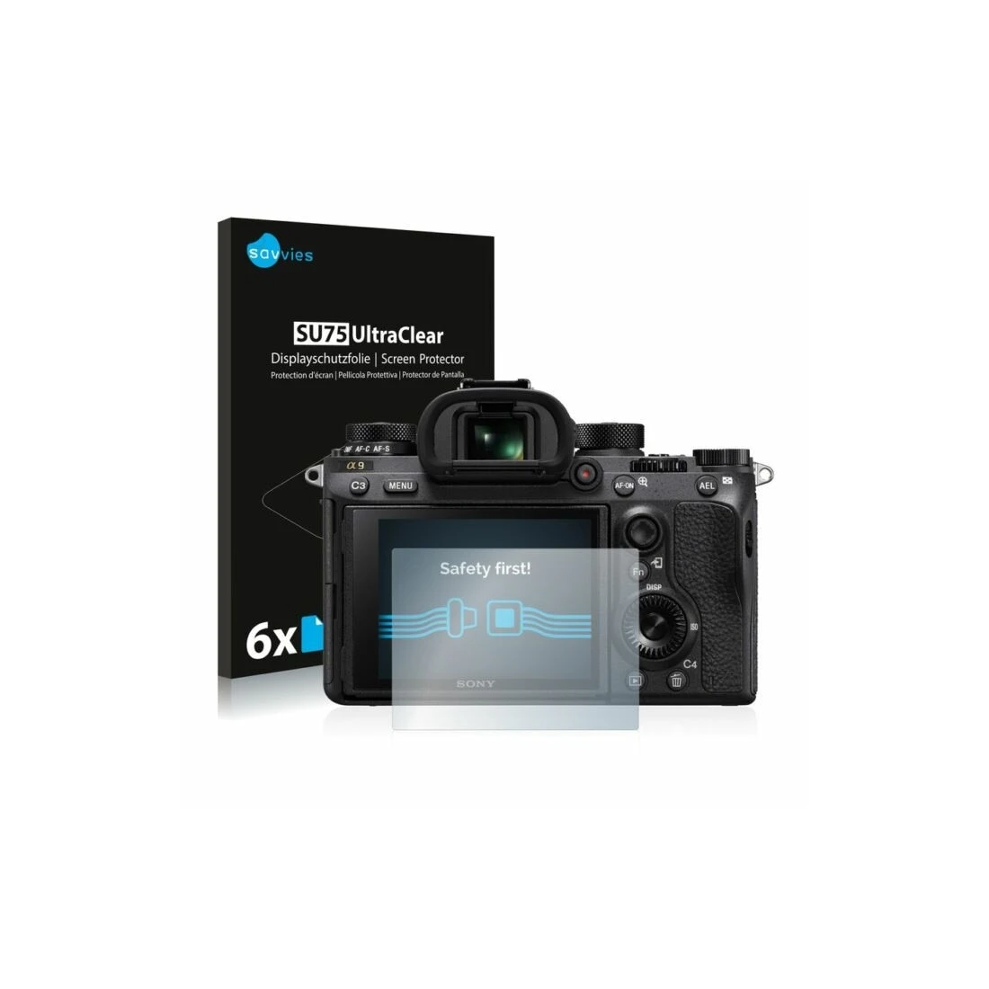 Sony Alpha 9 típusú fényképezőhöz 6db-os Savvies SU75 kijelzőfólia