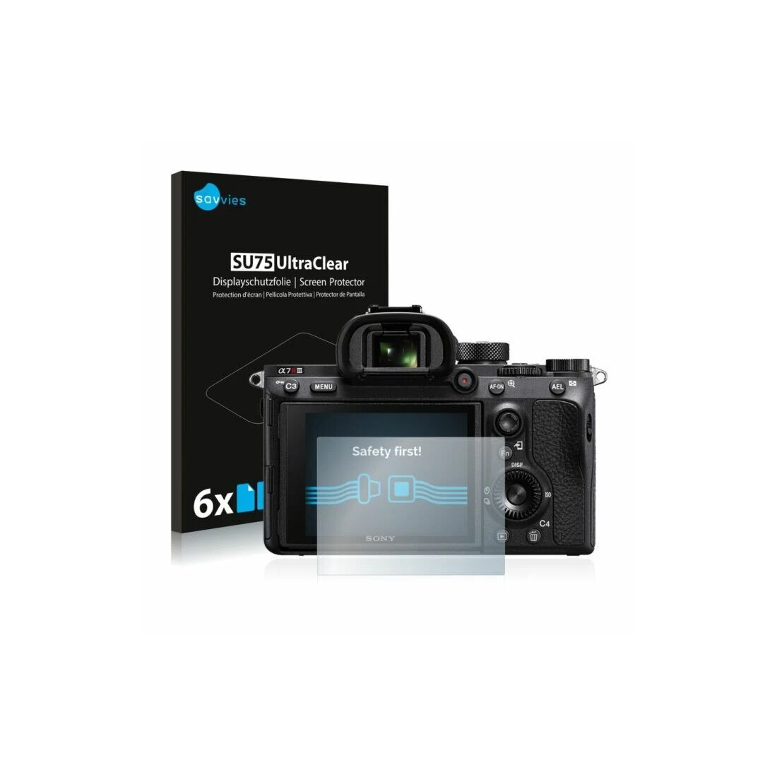 Sony Alpha 7R III típusú fényképezőhöz 6db-os Savvies SU75 kijelzőfólia